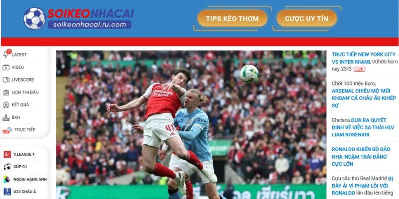Website của Soi Kèo được thiết kế với giao diện vô cùng chuyên nghiệp.
